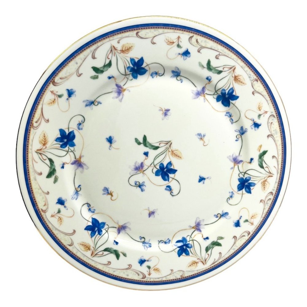 Andrea by Sadek Cake/Pie Plate & Server Violet Floral Design Vintage - Picture 5 of 11